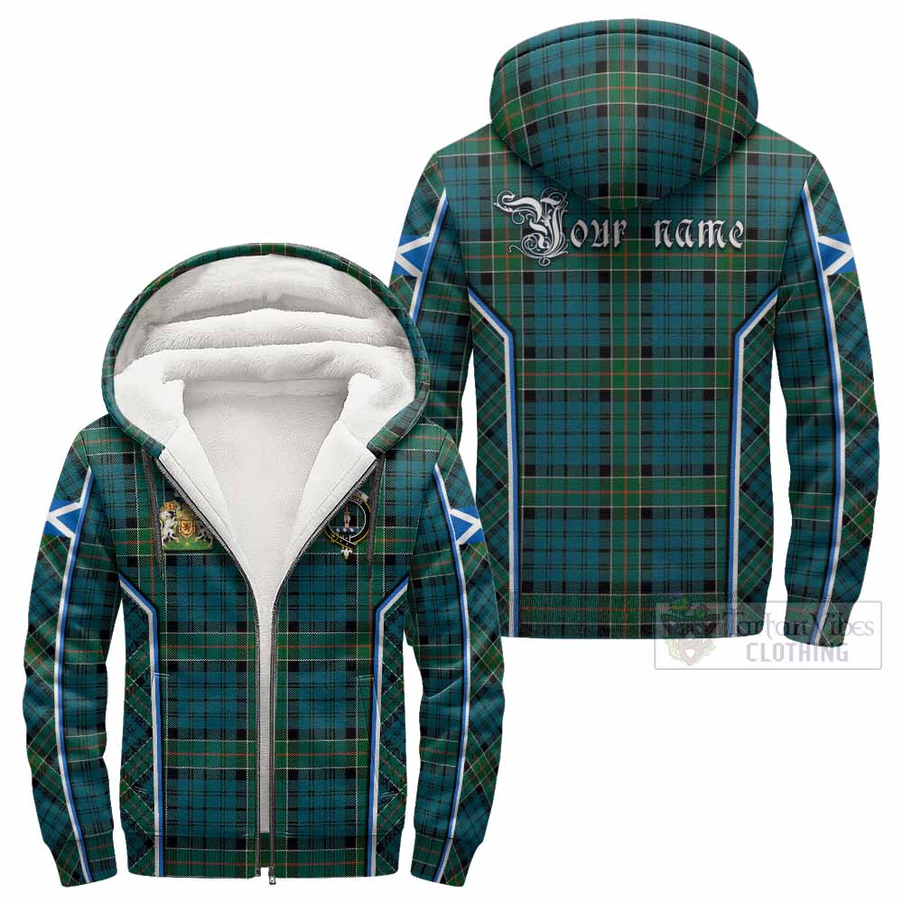 Kirkpatrick Tartan Crest Sherpa Hoodie Scotland Coat of Arm Flag Style - Tartan Vibes Clothing