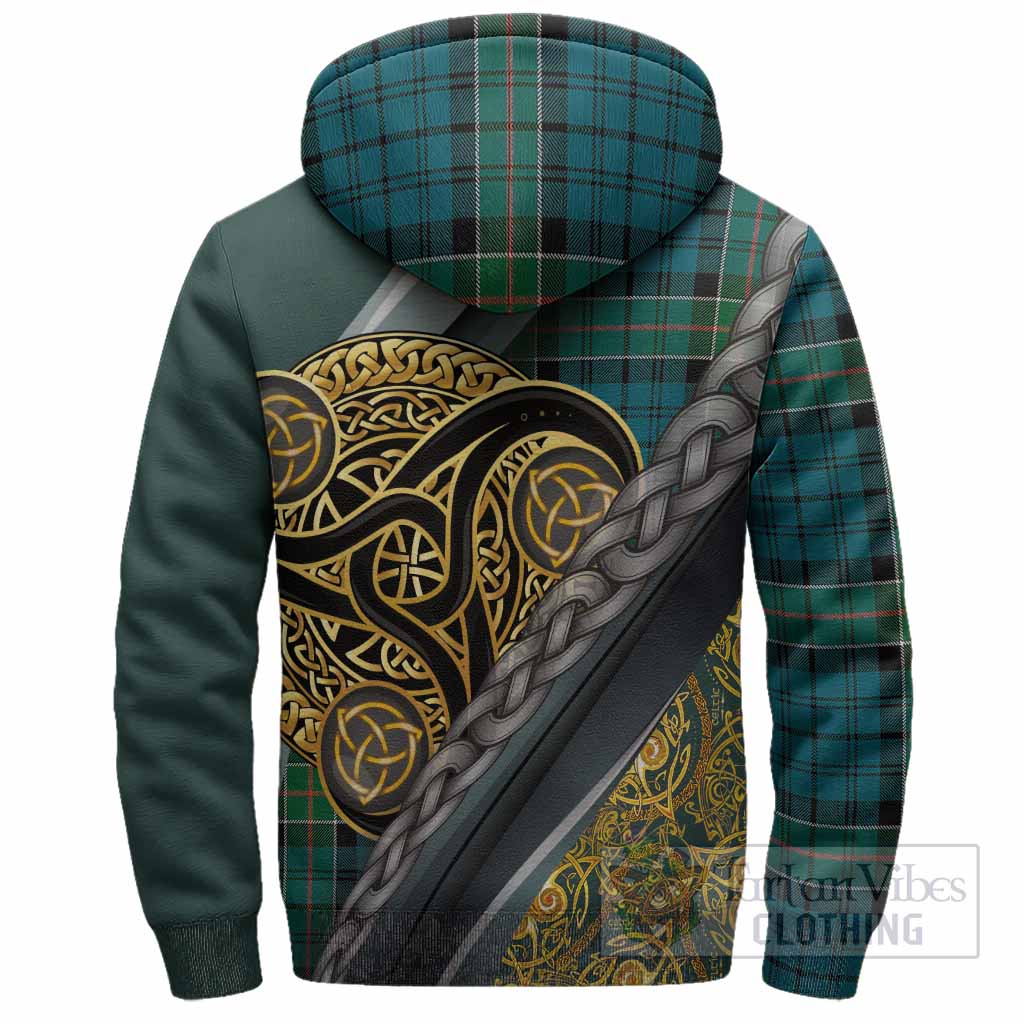 Kirkpatrick Tartan Crest Sherpa Hoodie Scottish Triskele Celtic