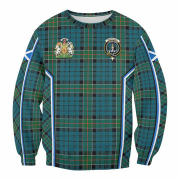Kirkpatrick Tartan Crest Sweatshirt Scotland Coat of Arm Flag Style