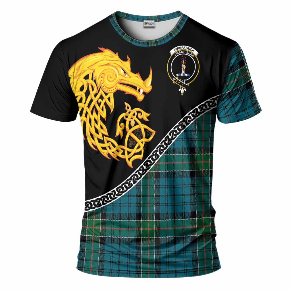 Kirkpatrick Tartan Crest T-Shirt Legendary Dragon Knot Half Style
