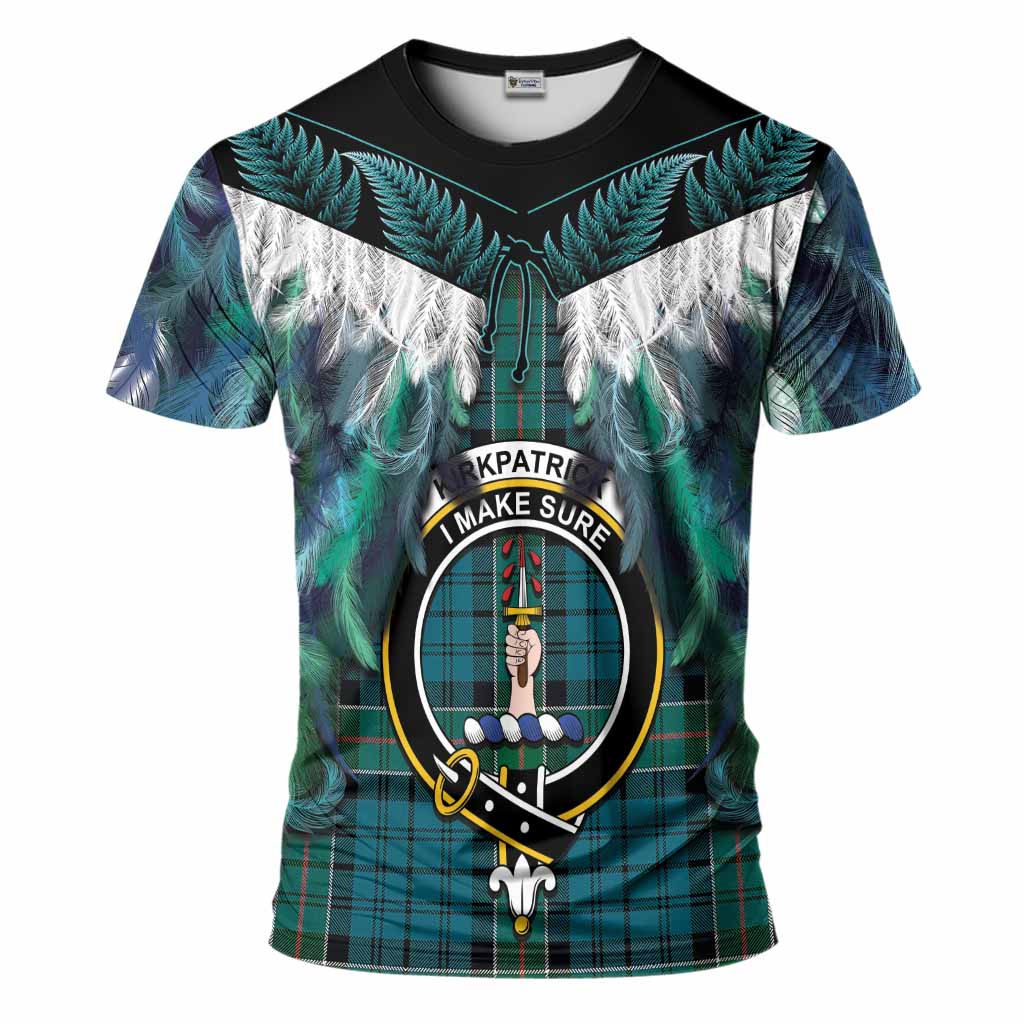 Kirkpatrick Tartan Crest T-Shirt New Zealand Maori Korowai Cloak