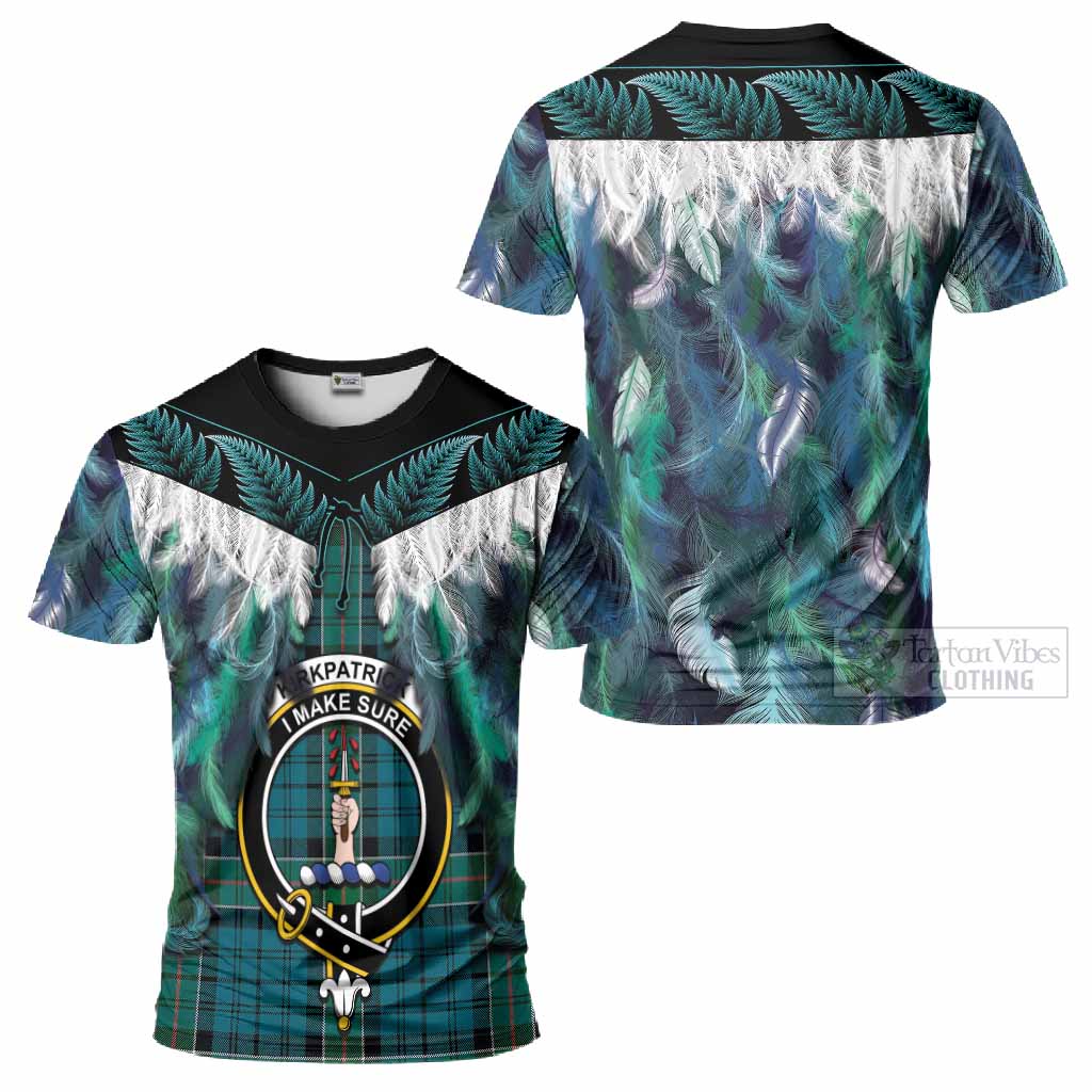 Kirkpatrick Tartan Crest T-Shirt New Zealand Maori Korowai Cloak