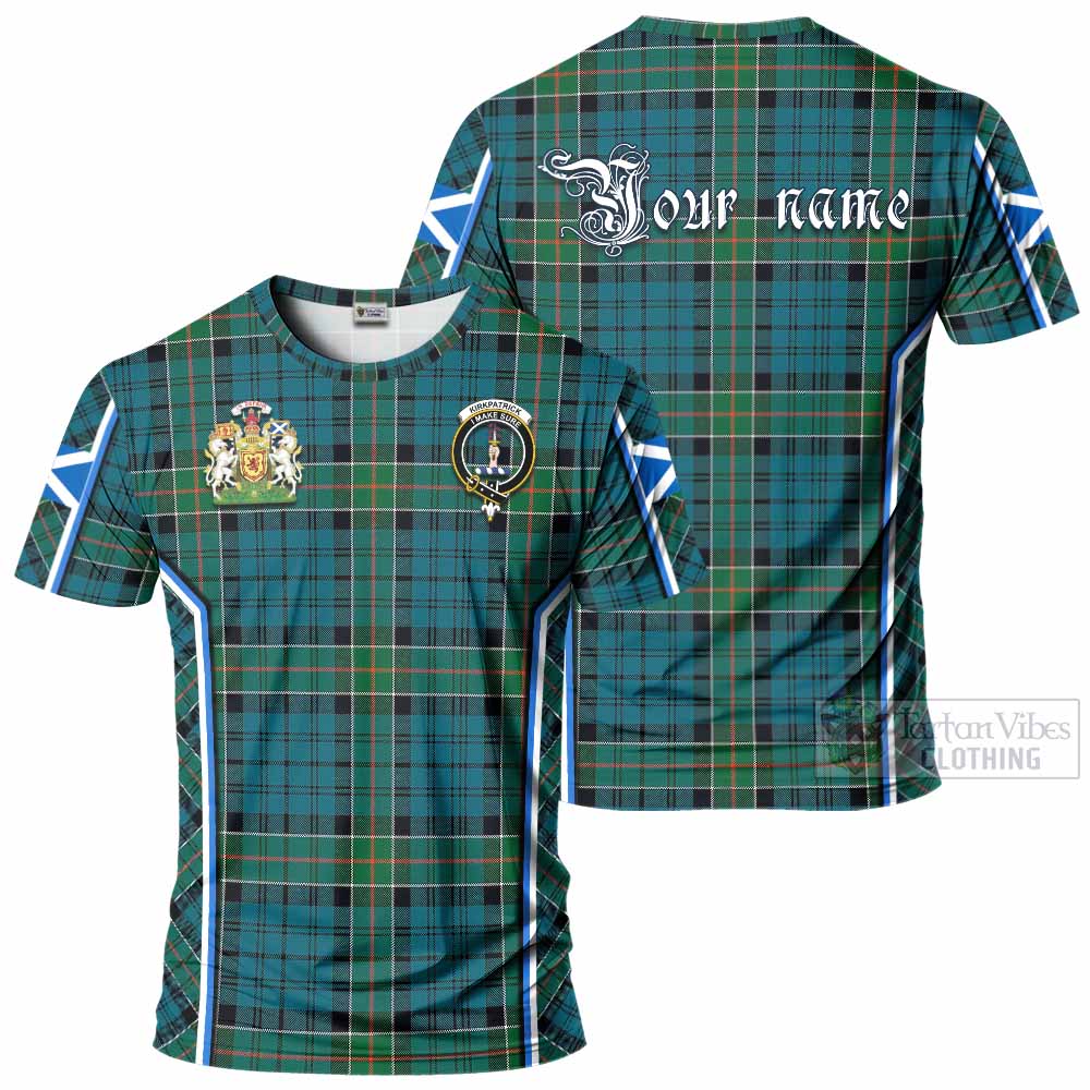 Kirkpatrick Tartan Crest T-shirt Scotland Coat of Arm Flag Style - Tartan Vibes Clothing