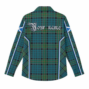 Kirkpatrick Tartan Crest Women Casual Shirt Scotland Coat of Arm Flag Style - Tartan Vibes Clothing