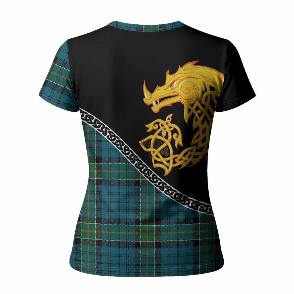 Kirkpatrick Tartan Crest Women T shirt Legendary Dragon Knot Half Style