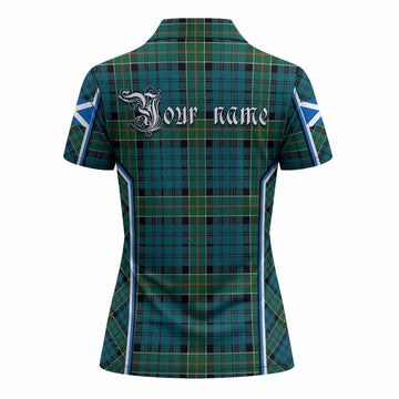 Kirkpatrick Tartan Crest Women's Polo Shirt Scotland Coat of Arm Flag Style