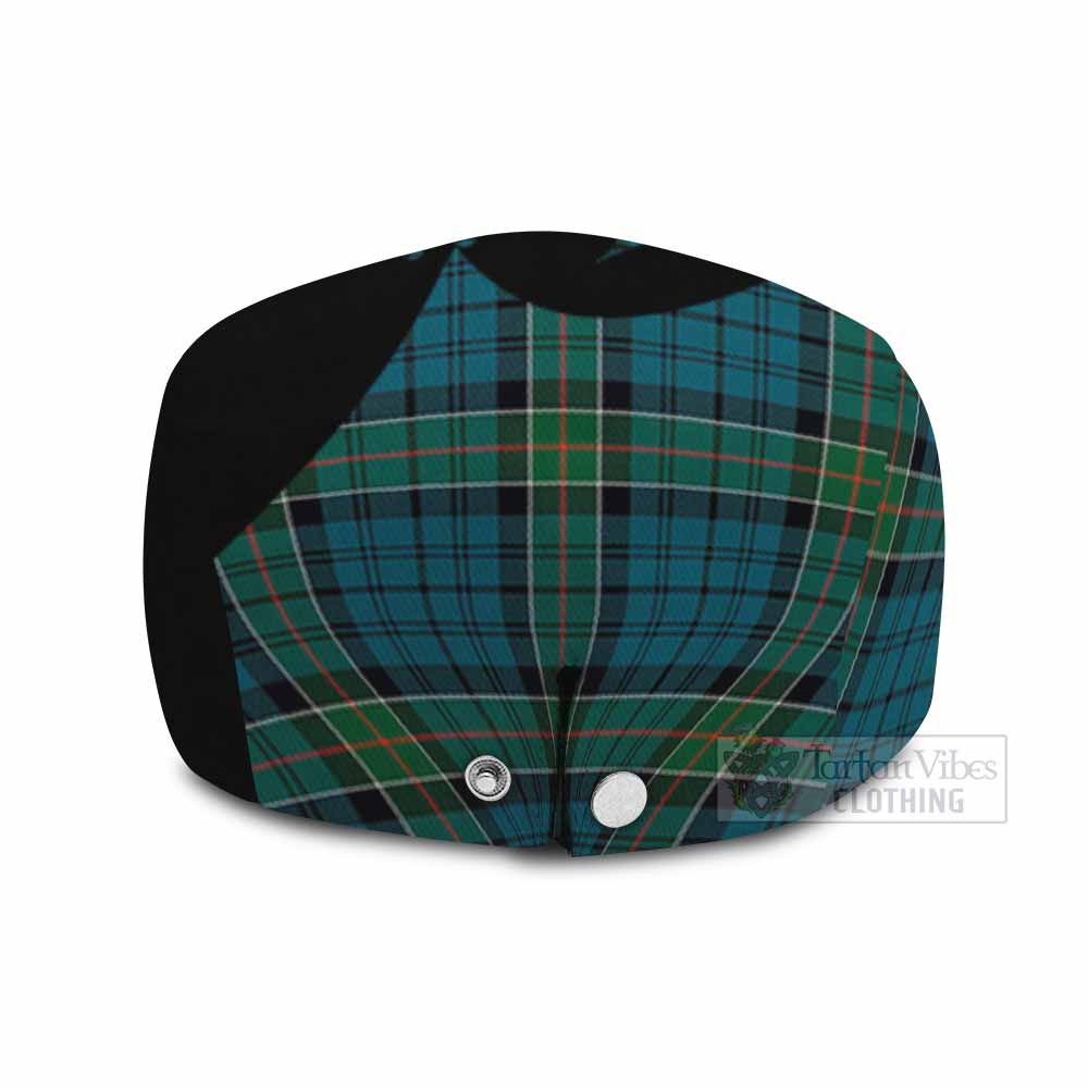 Kirkpatrick Tartan Family Crest Flat Cap, Jeff Cap Scotland Thistle Floral