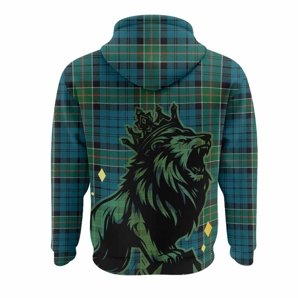 Kirkpatrick Tartan Family Crest Hoodie Crowned Lion Roaring