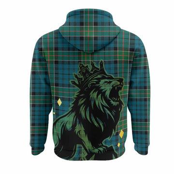 Kirkpatrick Tartan Family Crest Hoodie Crowned Lion Roaring