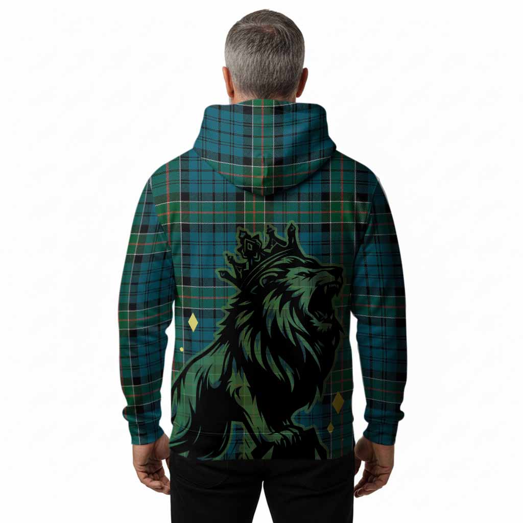 Kirkpatrick Tartan Family Crest Hoodie Crowned Lion Roaring