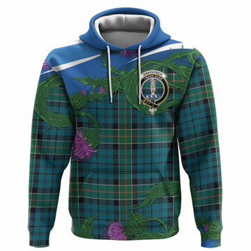 Kirkpatrick Tartan Family Crest Hoodie Thistle in Minimalism
