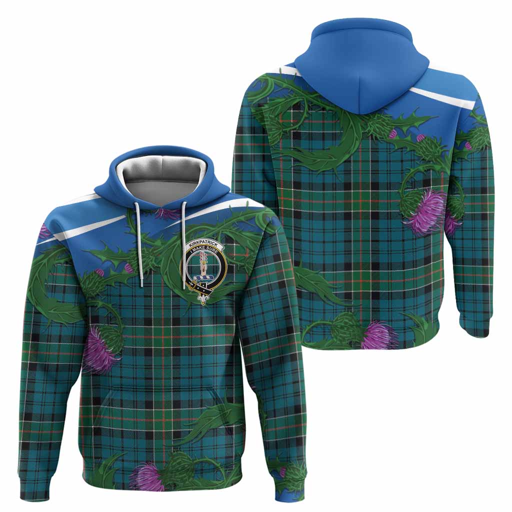 Kirkpatrick Tartan Family Crest Hoodie Thistle in Minimalism