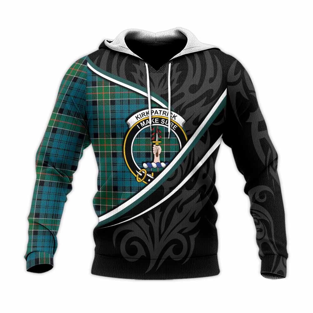 Kirkpatrick Tartan Family Crest Knitted Hoodie Celtic Scottish Thistle Floral - Tartan Vibes Clothing