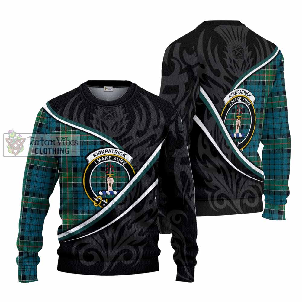 Kirkpatrick Tartan Family Crest Knitted Sweater Celtic Scottish Thistle Floral - Tartan Vibes Clothing