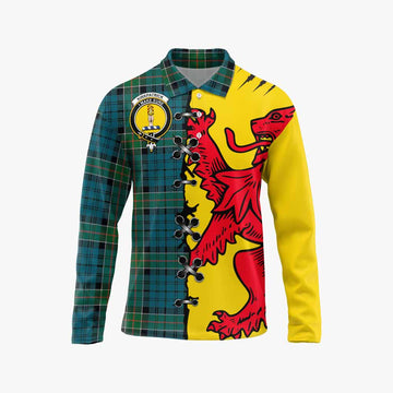Kirkpatrick Tartan Family Crest Long Sleeve Polo Shirt Lion Rampant Honor - Tartan Vibes Clothing