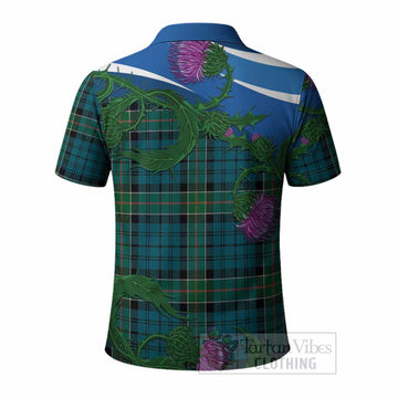 Kirkpatrick Tartan Family Crest Polo Shirt Thistle in Minimalism