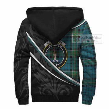 Kirkpatrick Tartan Family Crest Sherpa Hoodie Celtic Scottish Thistle Floral