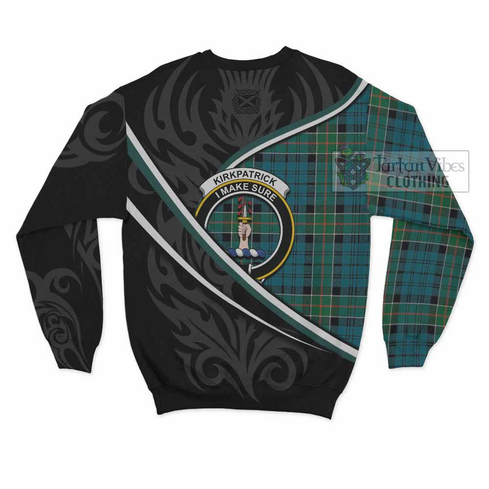 Kirkpatrick Tartan Family Crest Sweatshirt Celtic Scottish Thistle Floral - Tartan Vibes Clothing
