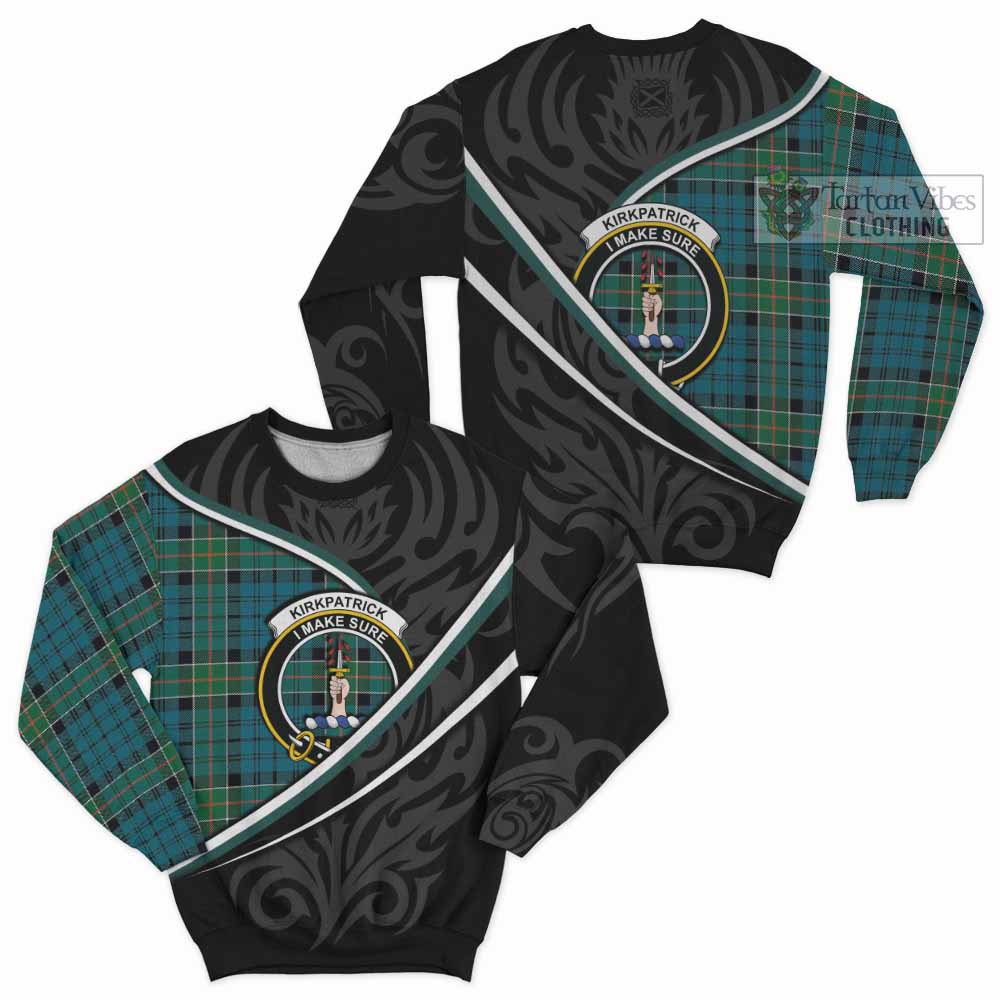 Kirkpatrick Tartan Family Crest Sweatshirt Celtic Scottish Thistle Floral - Tartan Vibes Clothing