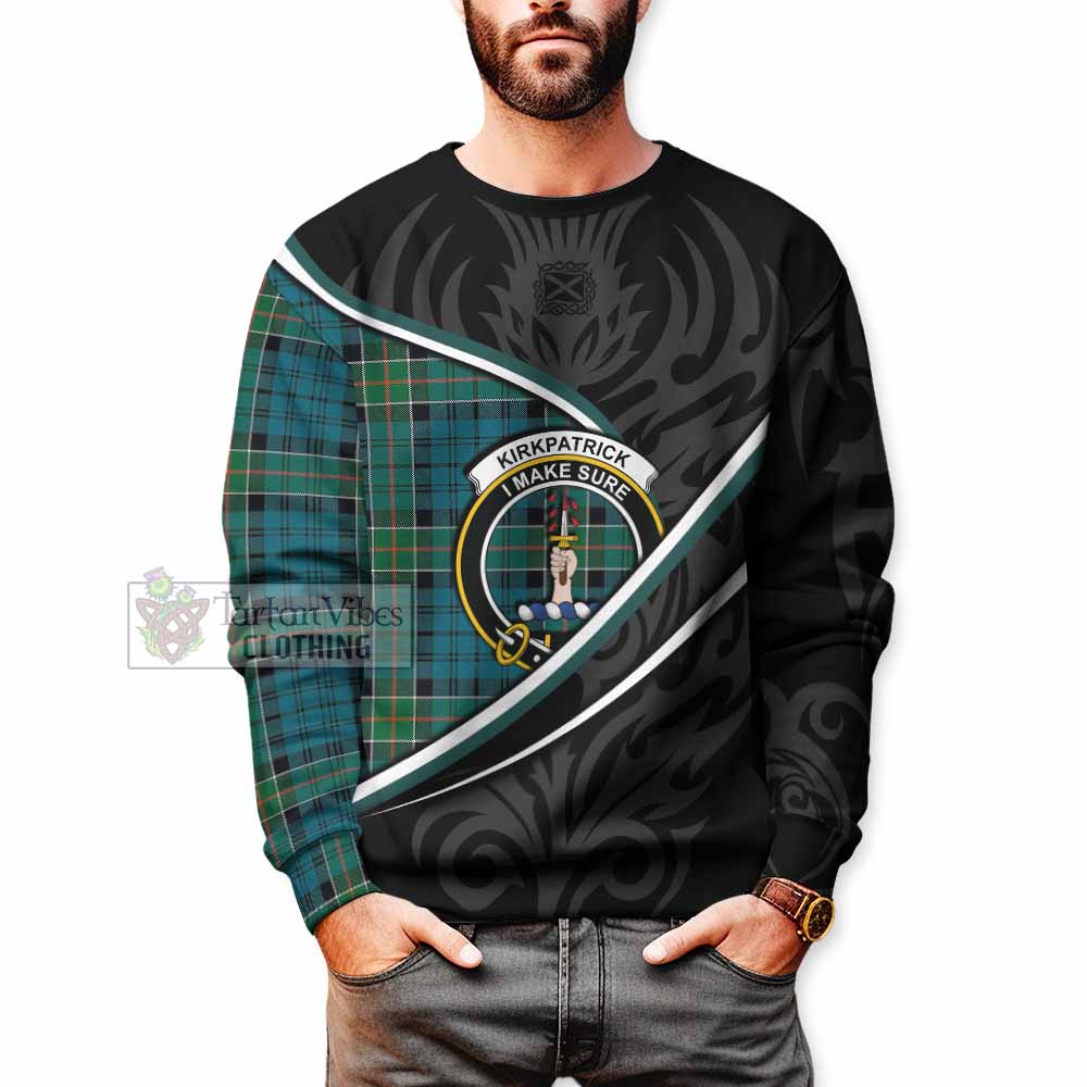 Kirkpatrick Tartan Family Crest Sweatshirt Celtic Scottish Thistle Floral - Tartan Vibes Clothing
