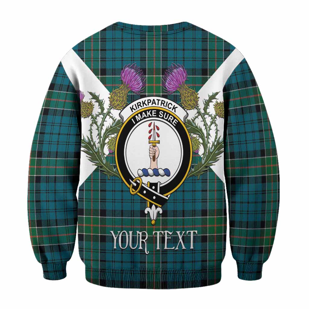 Kirkpatrick Tartan Family Crest Sweatshirt Scottish Burns Night Thistle Floral