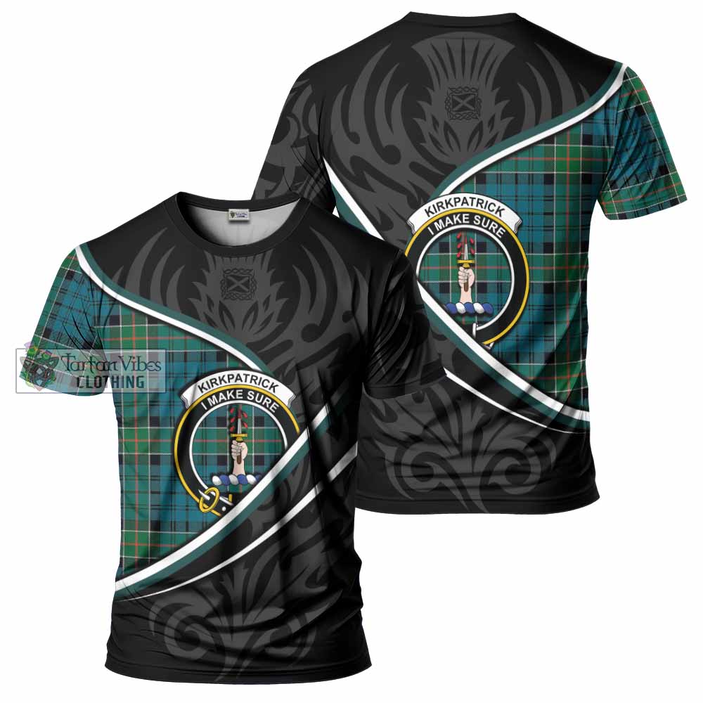 Kirkpatrick Tartan Family Crest T-shirt Celtic Scottish Thistle Floral - Tartan Vibes Clothing