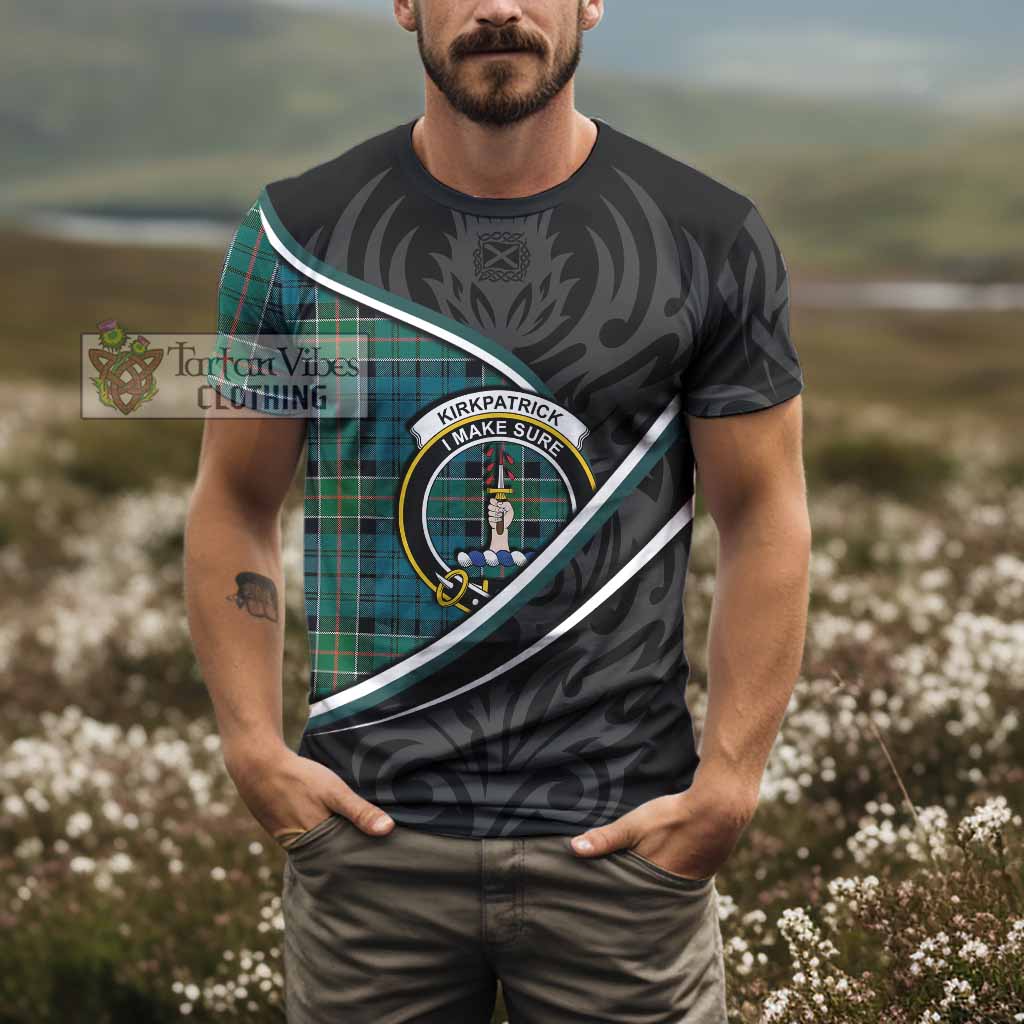 Kirkpatrick Tartan Family Crest T-shirt Celtic Scottish Thistle Floral - Tartan Vibes Clothing