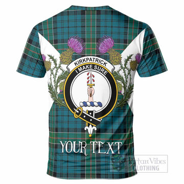 Kirkpatrick Tartan Family Crest T-Shirt Scottish Burns Night Thistle Floral