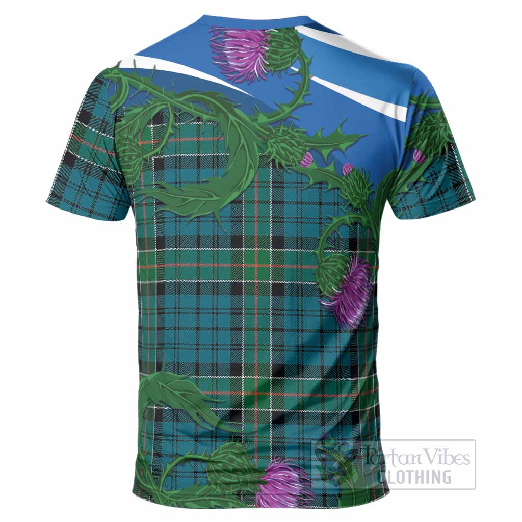 Kirkpatrick Tartan Family Crest T-Shirt Thistle in Minimalism