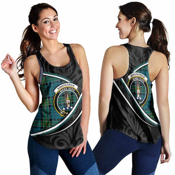 Kirkpatrick Tartan Family Crest Women Racerback Tanks Celtic Scottish Thistle Floral - Tartan Vibes Clothing