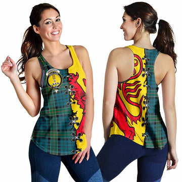 Kirkpatrick Tartan Family Crest Women Racerback Tanks Lion Rampant Honor - Tartan Vibes Clothing