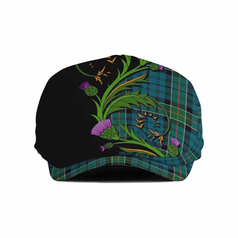 Kirkpatrick Tartan Flat Cap, Jeff Cap Scottish Thistle Pride Heritage Art Flat Cap - Tartan Vibes Clothing