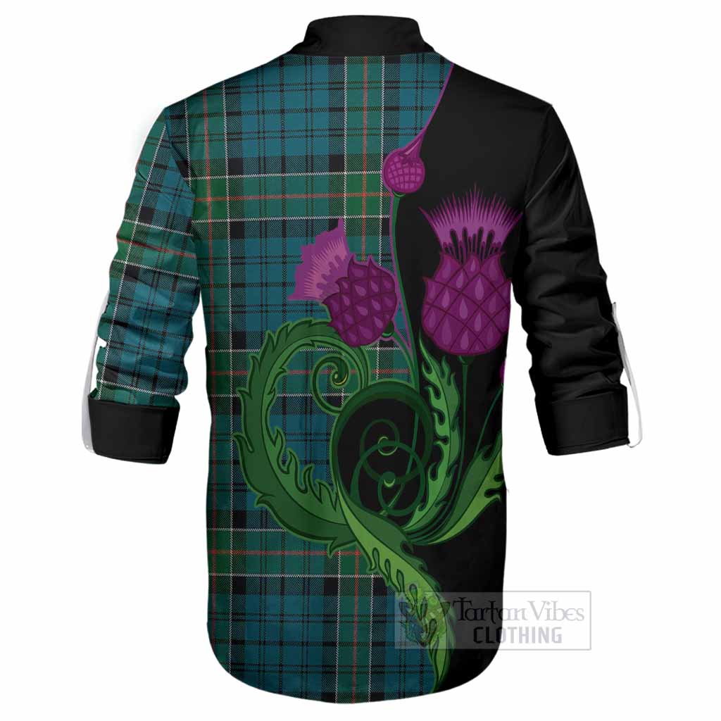 Kirkpatrick Tartan Ghillie Shirt Traditional Scottish Thistle