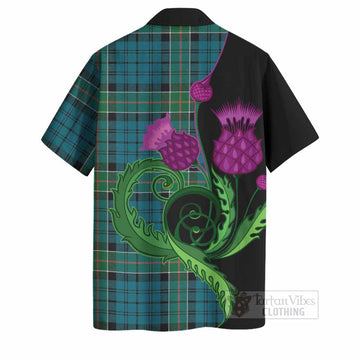 Kirkpatrick Tartan Hawaiian Shirt Traditional Scottish Thistle