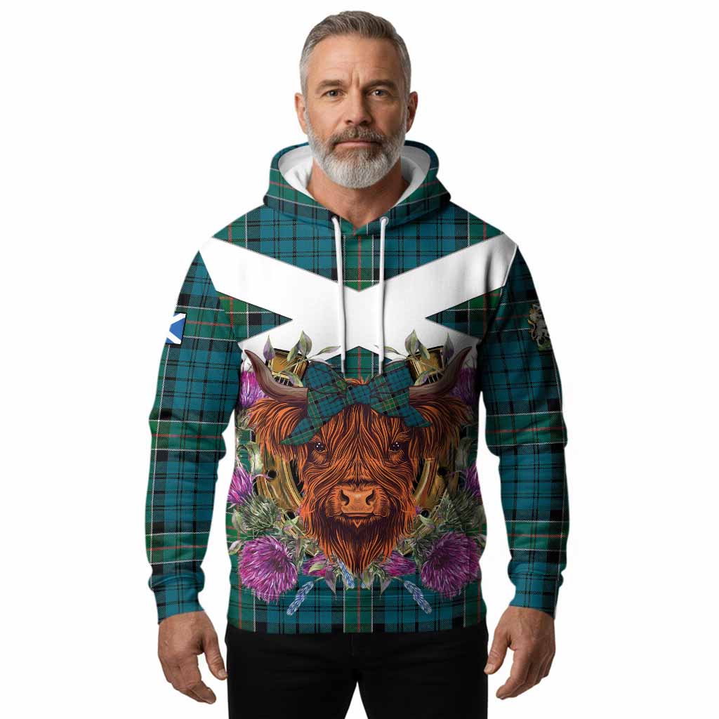 Kirkpatrick Tartan Hoodie Scottish Thistle Heilan Coo