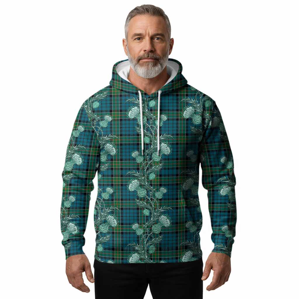 Kirkpatrick Tartan Hoodie Seamless Scottish Thistle Flowers