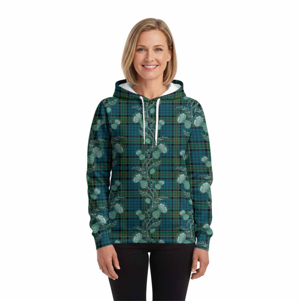 Kirkpatrick Tartan Hoodie Seamless Scottish Thistle Flowers