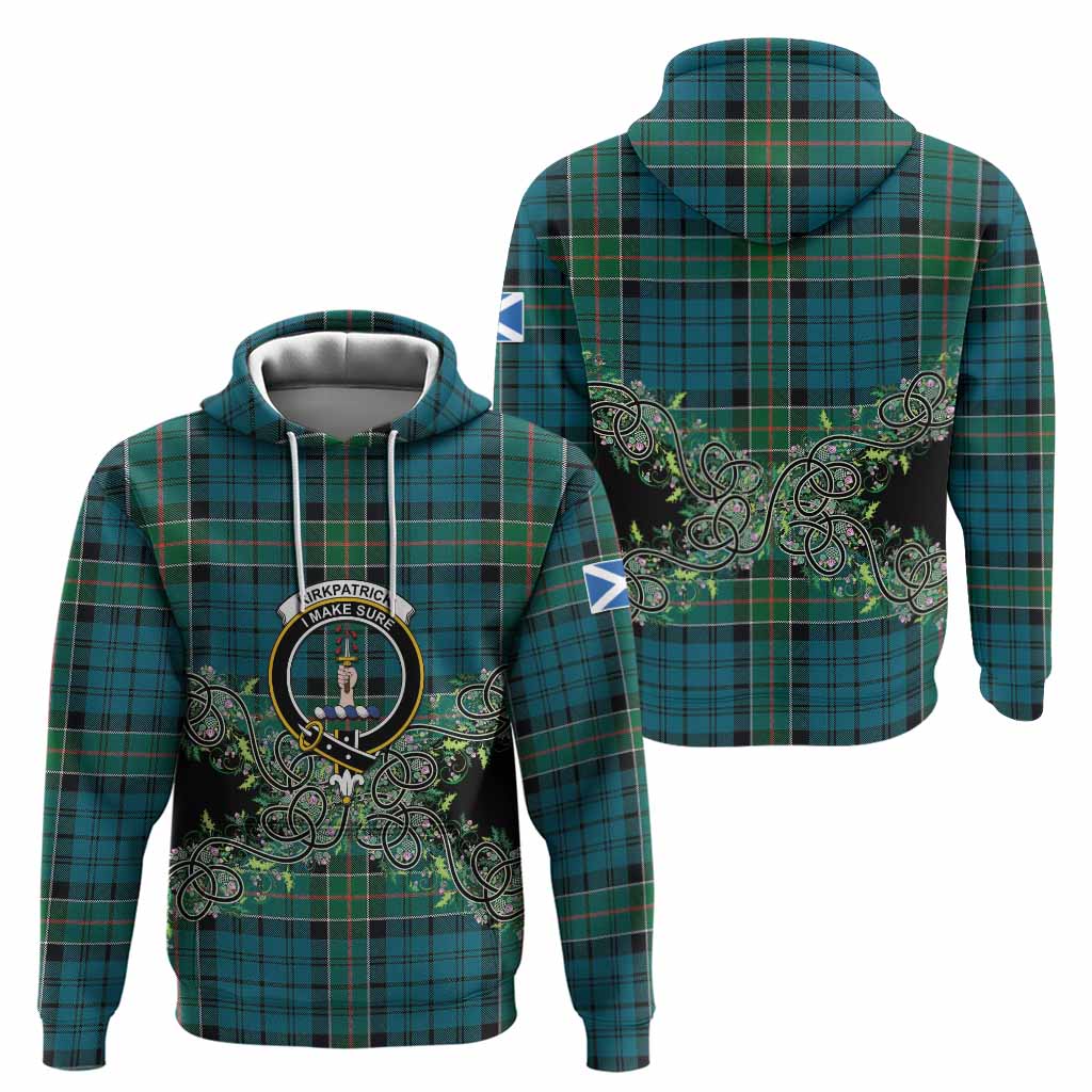 Kirkpatrick Tartan Hoodie Thistle Scottish Spirit