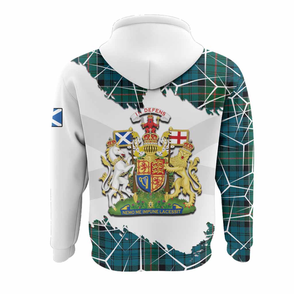 Kirkpatrick Tartan Hoodie with Family Crest and Lion Rampant Grunge Style