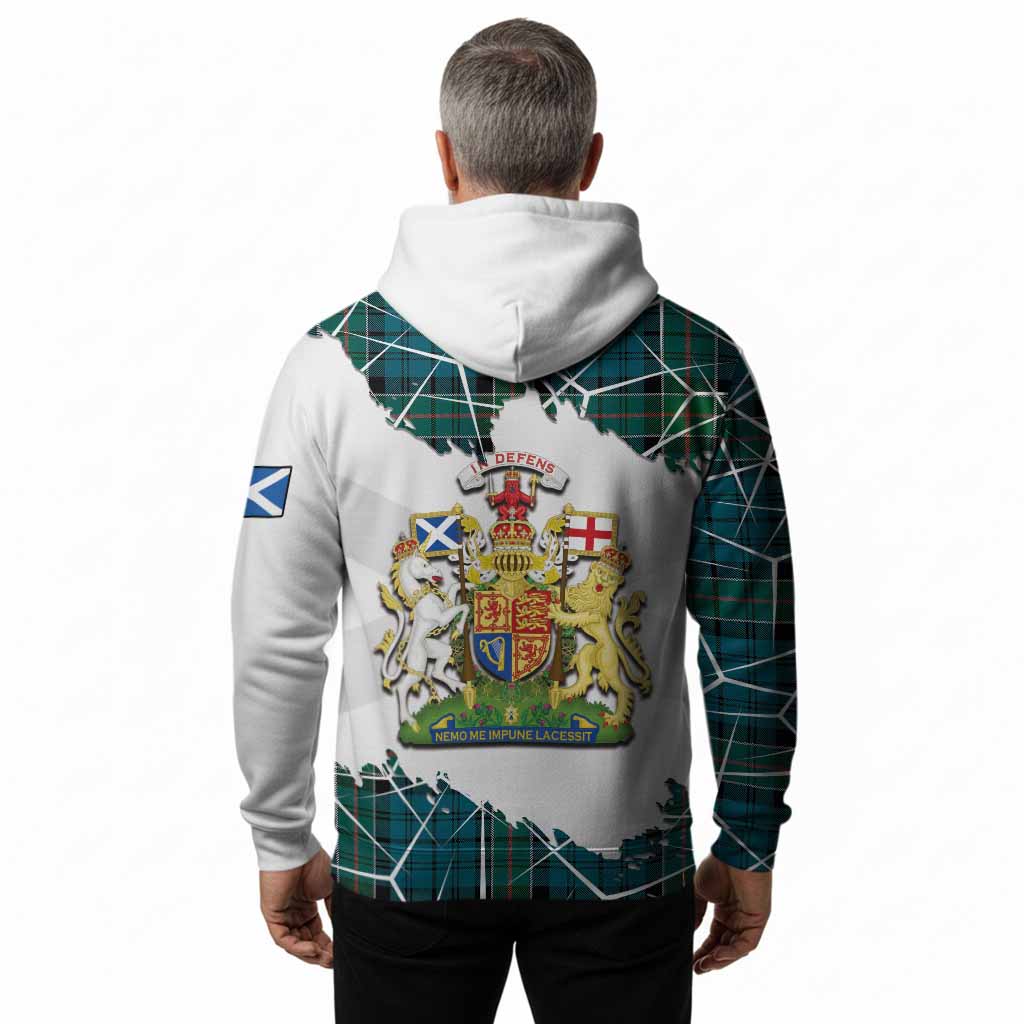 Kirkpatrick Tartan Hoodie with Family Crest and Lion Rampant Grunge Style