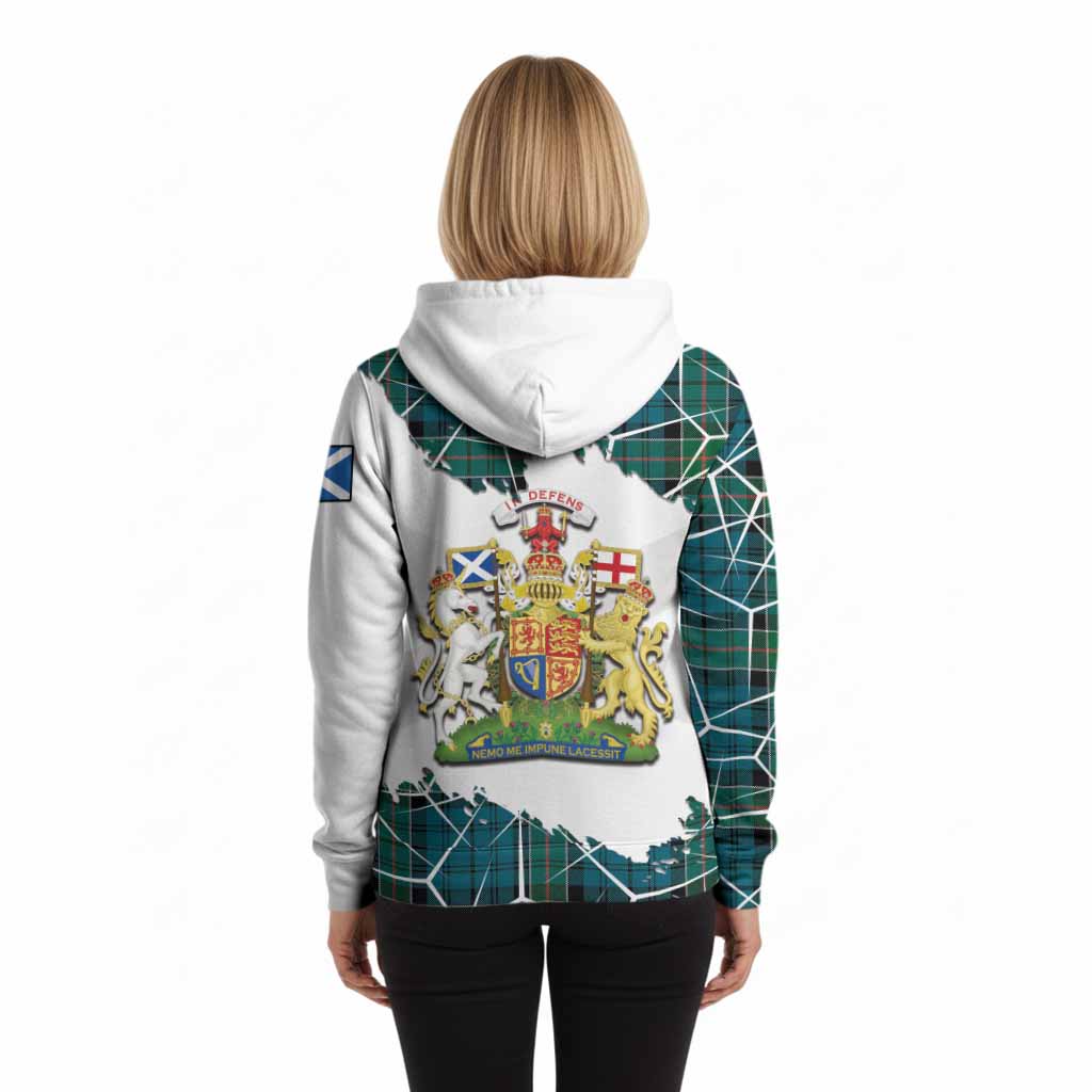 Kirkpatrick Tartan Hoodie with Family Crest and Lion Rampant Grunge Style
