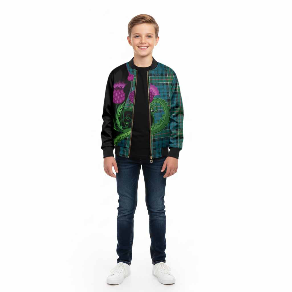 Kirkpatrick Tartan Kid Bomber Jacket Traditional Scottish Thistle