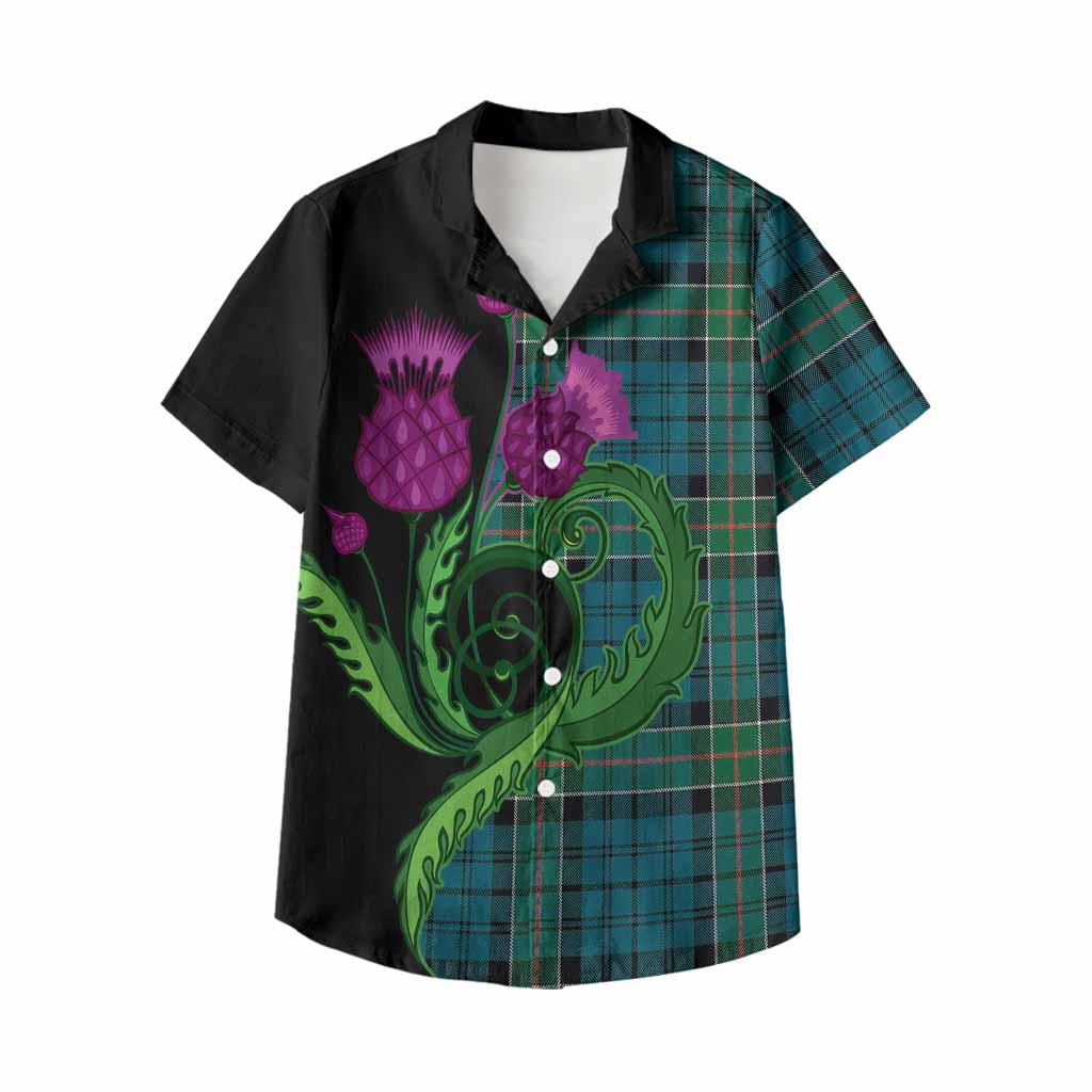Kirkpatrick Tartan Kid Hawaiian Shirt Traditional Scottish Thistle