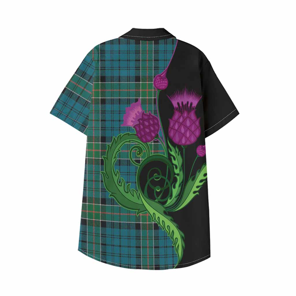 Kirkpatrick Tartan Kid Hawaiian Shirt Traditional Scottish Thistle