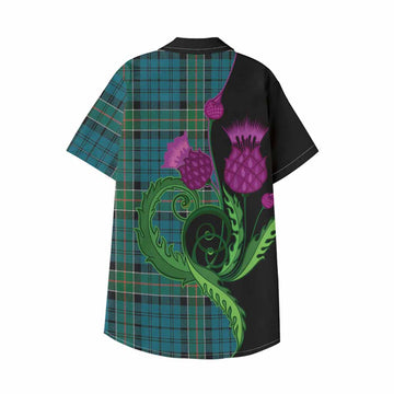 Kirkpatrick Tartan Kid Hawaiian Shirt Traditional Scottish Thistle