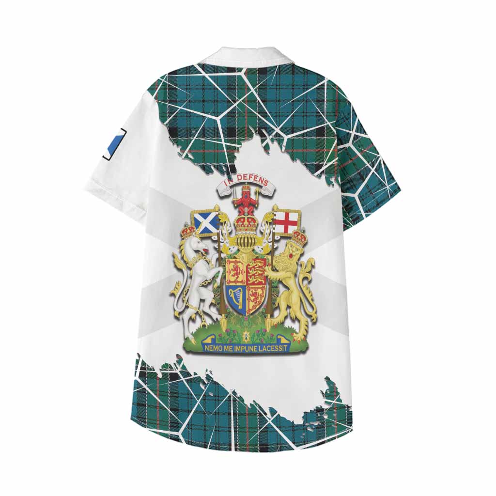 Kirkpatrick Tartan Kid Hawaiian Shirt with Family Crest and Lion Rampant Grunge Style