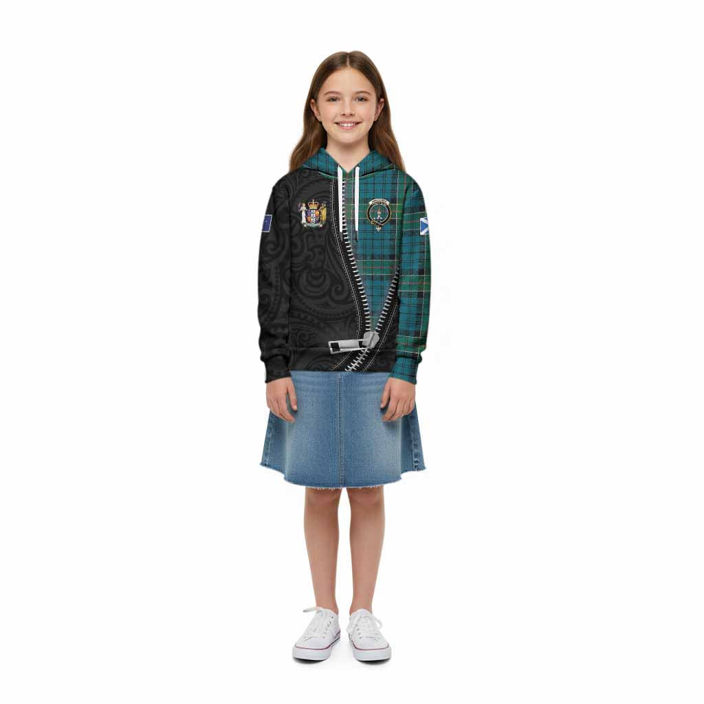 Kirkpatrick Tartan Kid Hoodie New Zealand Pattern Unique Zipper Stylized