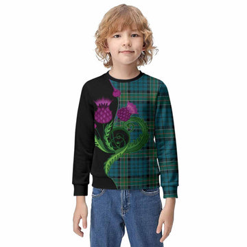Kirkpatrick Tartan Kid Knitted Sweatshirt Traditional Scottish Thistle