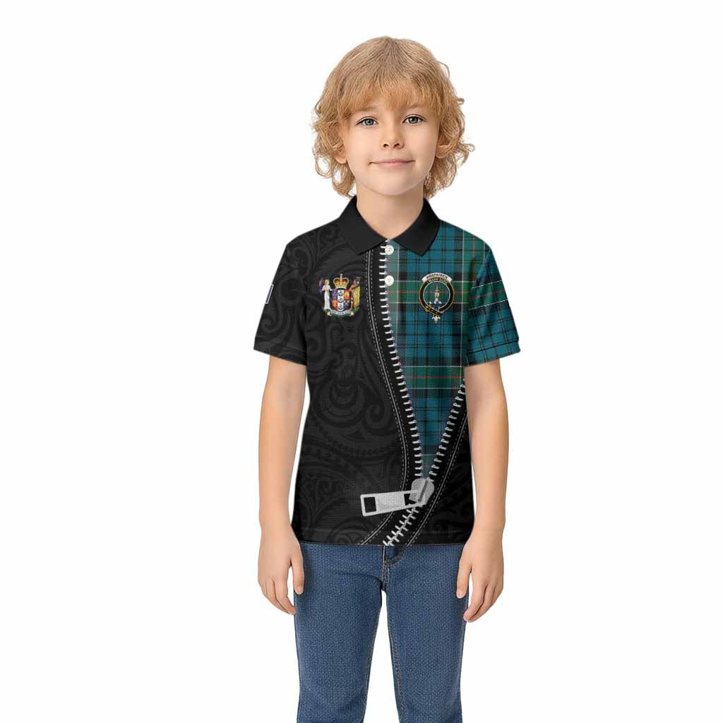 Kirkpatrick Tartan Kid Polo Shirt New Zealand Pattern Unique Zipper Stylized