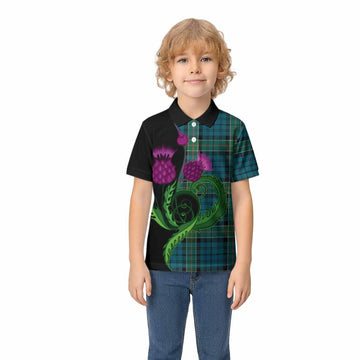 Kirkpatrick Tartan Kid Polo Shirt Traditional Scottish Thistle